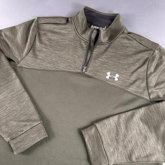 Under Armour Sweatshirt Mens 2XL Olive Army Green Heathered Golf Performance - Picture 1 of 8